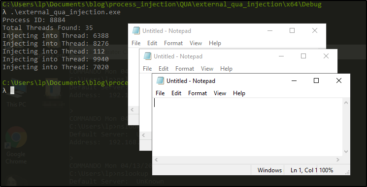 QueueUserAPC()流程注入-实际示例分析